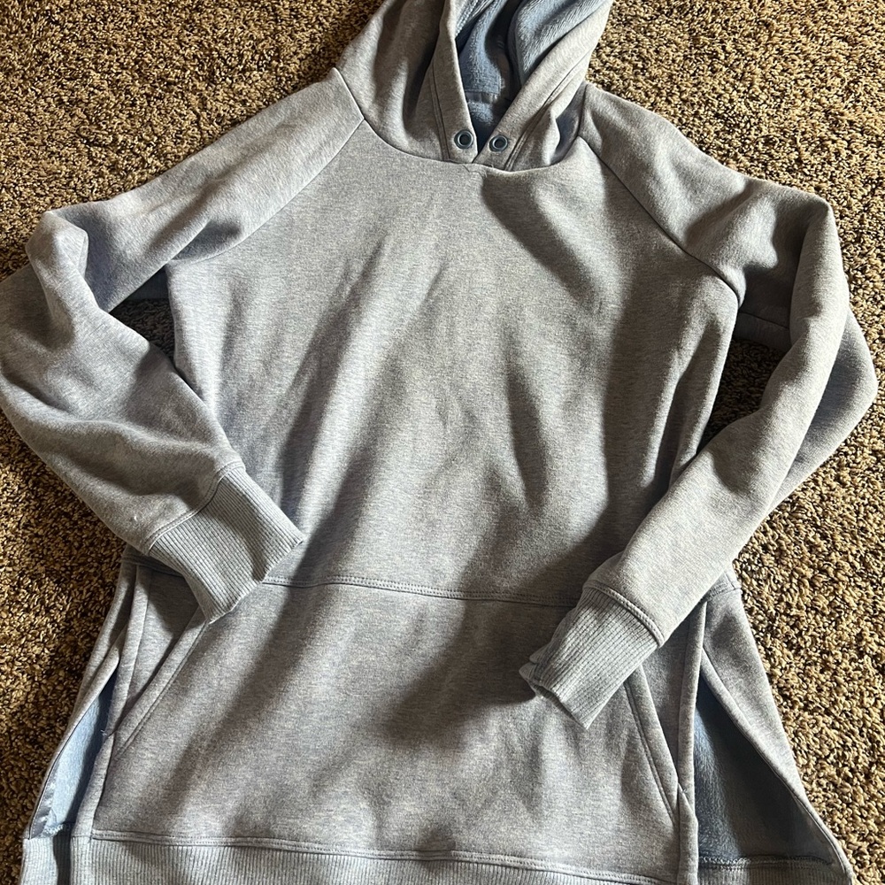 Athleta Gray Sweater with Hood and Long Sleeves
